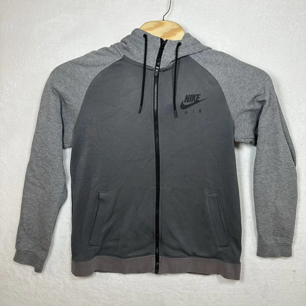 Nike Hoodie Men's Size Medium MX Air Max Hybrid Full-Zip‎ Carbon Heather Black